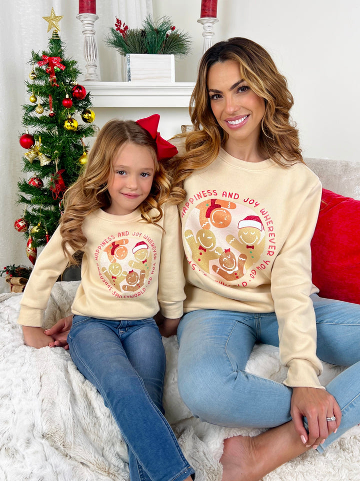 SmileyWorld – Sweatshirt mit Rundhalsausschnitt „Mama und ich – Fröhliches Lebkuchenhaus“