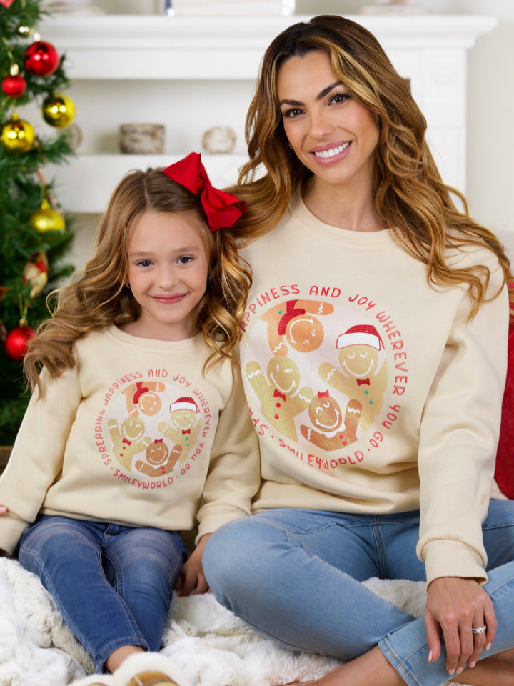 SmileyWorld – Sweatshirt mit Rundhalsausschnitt „Mama und ich – Fröhliches Lebkuchenhaus“