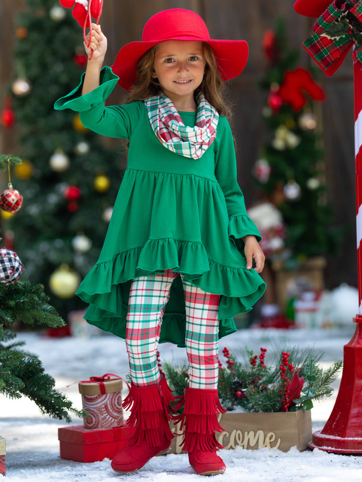 Mia Belle Girls Tunic, Leggings, & Scarf Set | Girls Winter Outfits