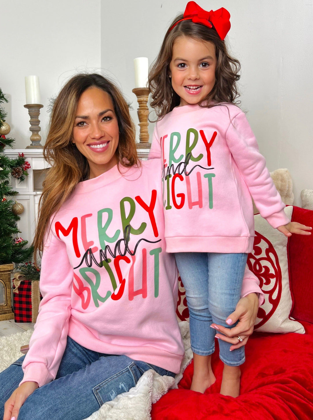 Mia Belle Mommy & Me Merry & Bright Pullover Sweater | Winter Sweaters