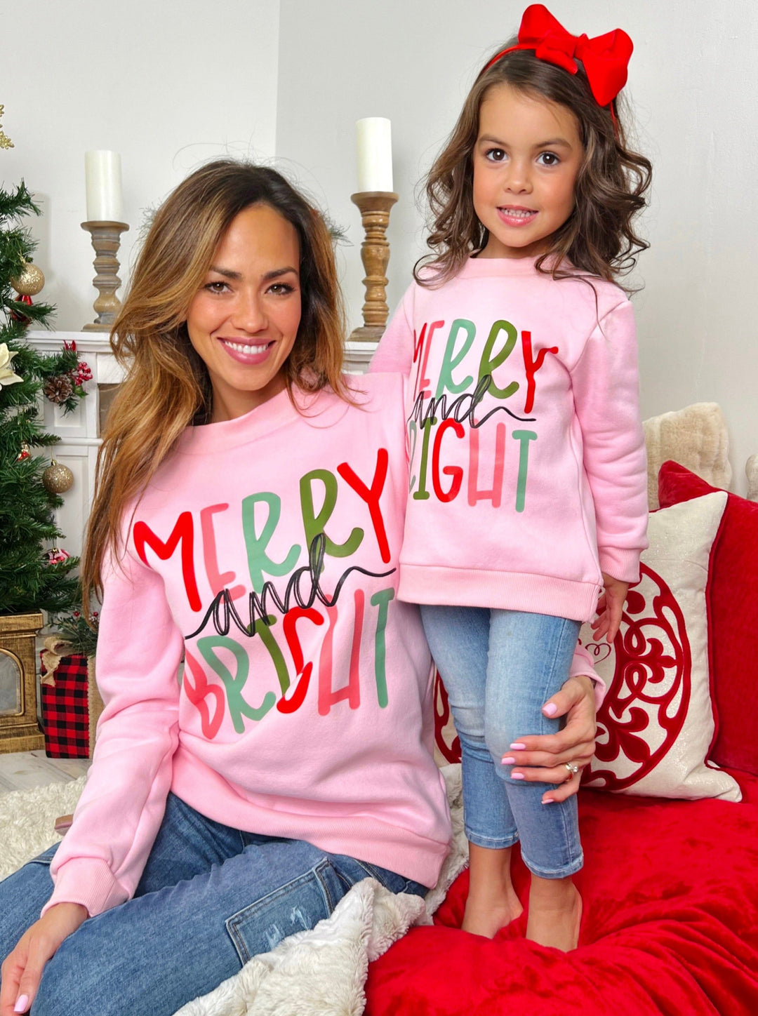 Mia Belle Mommy & Me Merry & Bright Pullover Sweater | Winter Sweaters