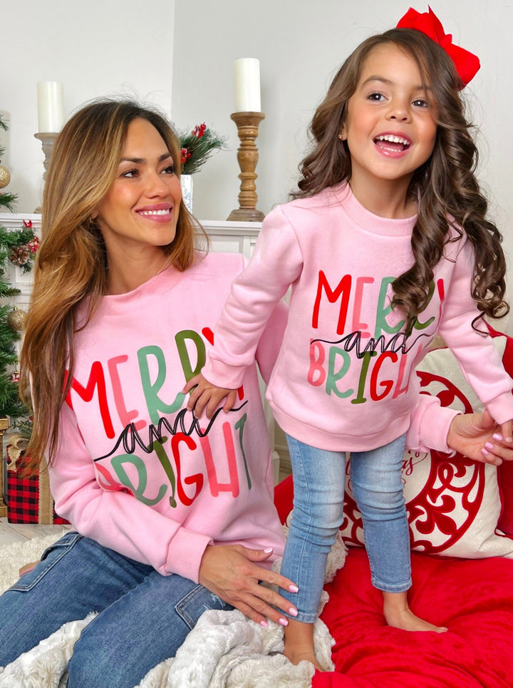 Mia Belle Mommy & Me Merry & Bright Pullover Sweater | Winter Sweaters