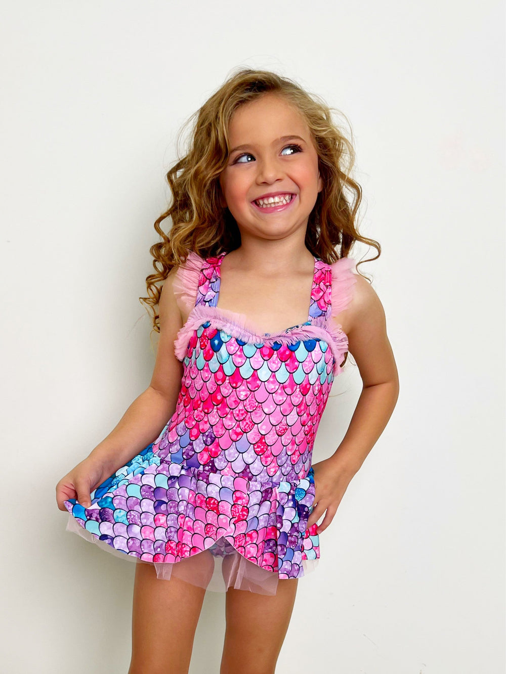 Girls Mermaid Skirted One Piece Swimsuit | Mia Belle Girls Swimwear