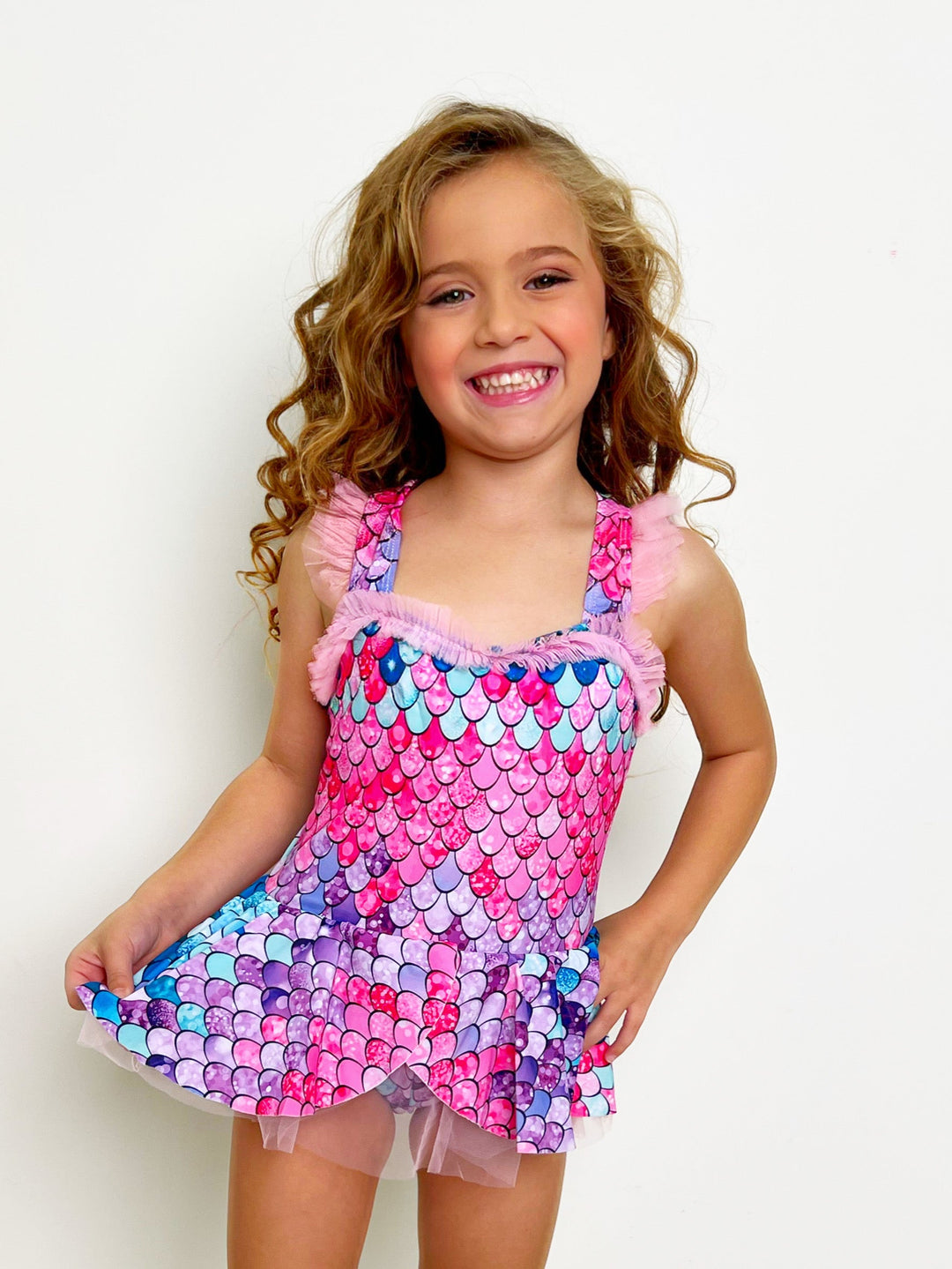 Girls Mermaid Skirted One Piece Swimsuit | Mia Belle Girls Swimwear