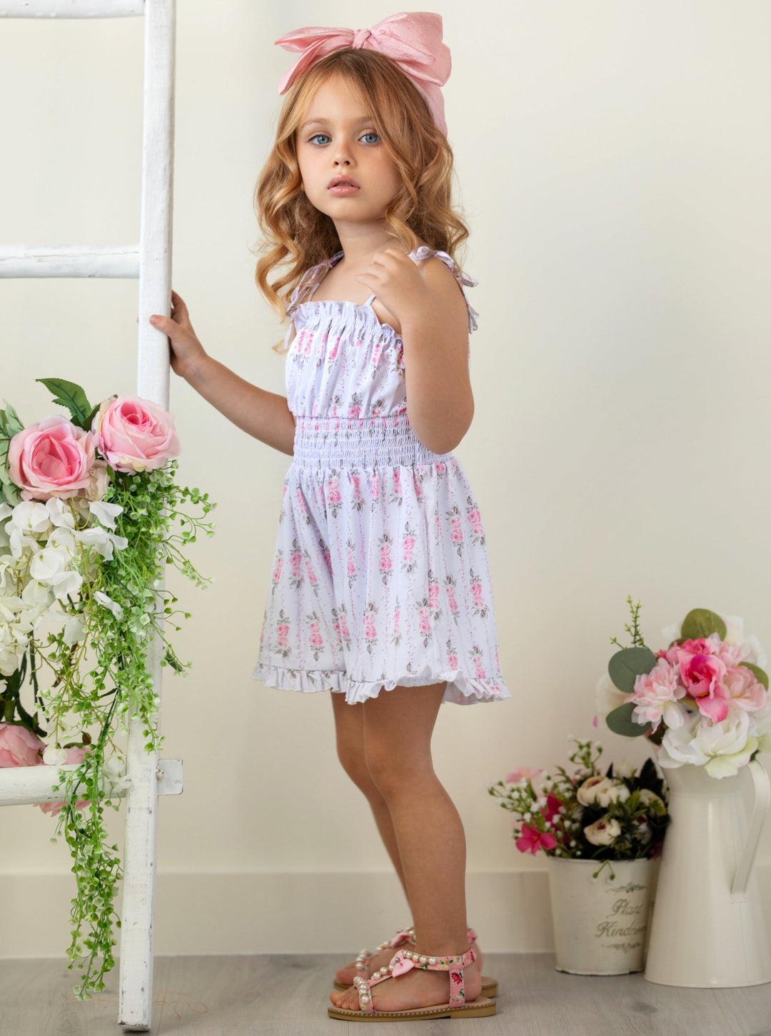 Mia Belle Girls Floral Romper | Girls Spring Outfits