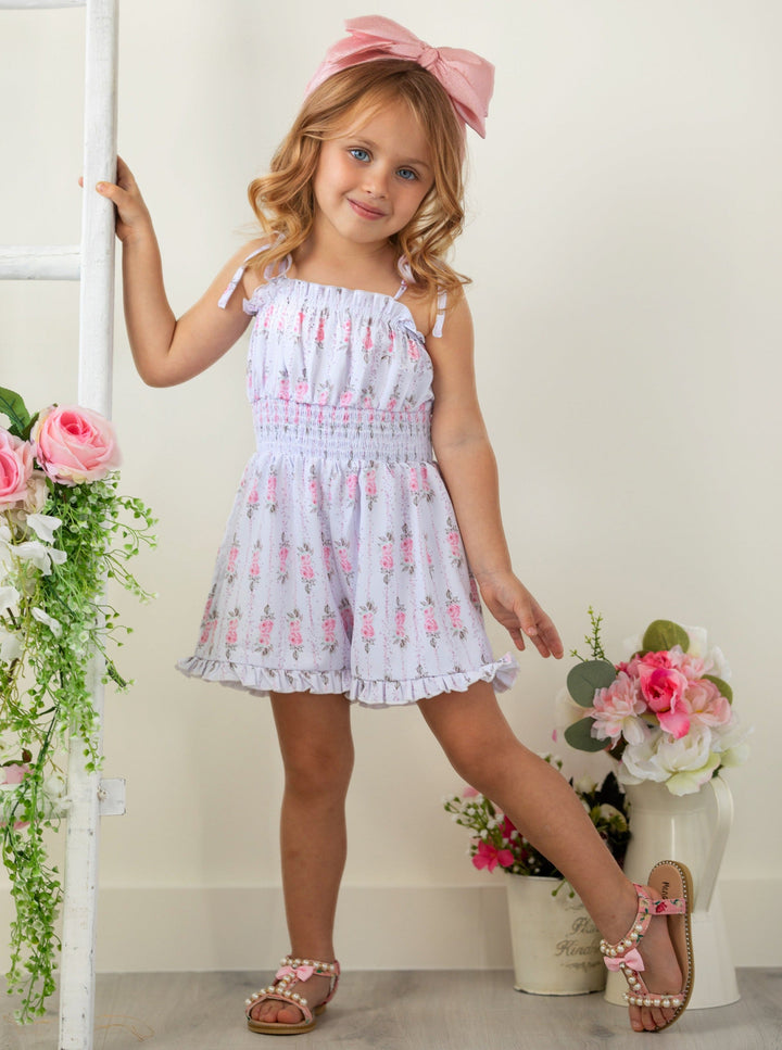 Mia Belle Girls Floral Romper | Girls Spring Outfits