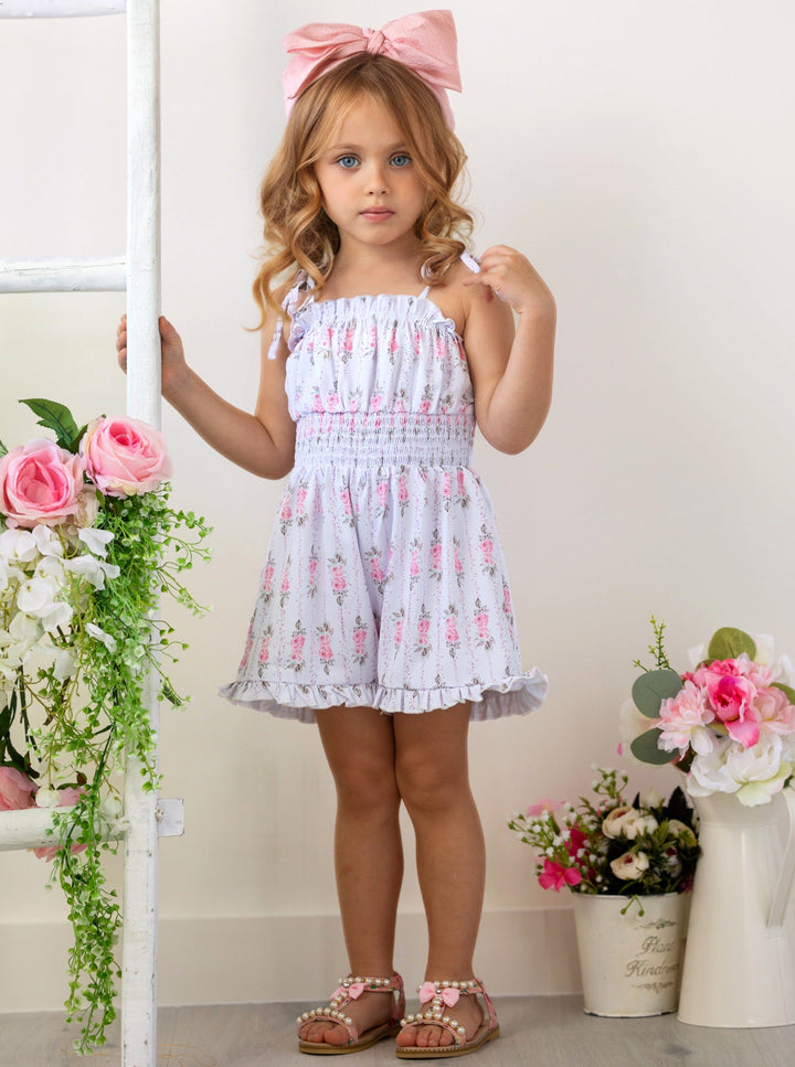 Mia Belle Girls Floral Romper | Girls Spring Outfits