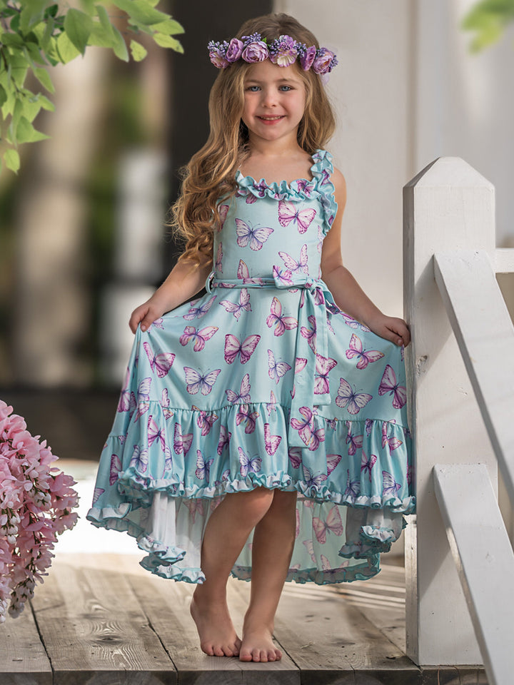 Give Me Butterflies Hi-Lo Ruffle Dress