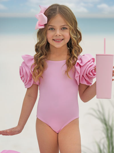 One Piece Girls Swimsuit, Cute Toddler Swimwear