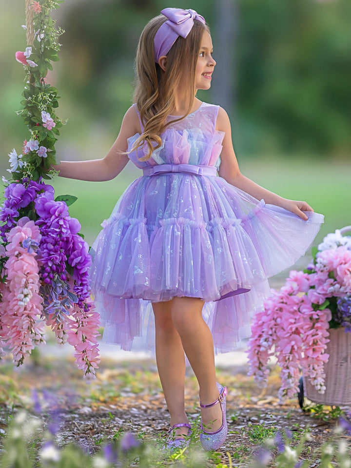 Mia Belle Girls Belted Tutu Dress | Girls Spring Formal Dresses