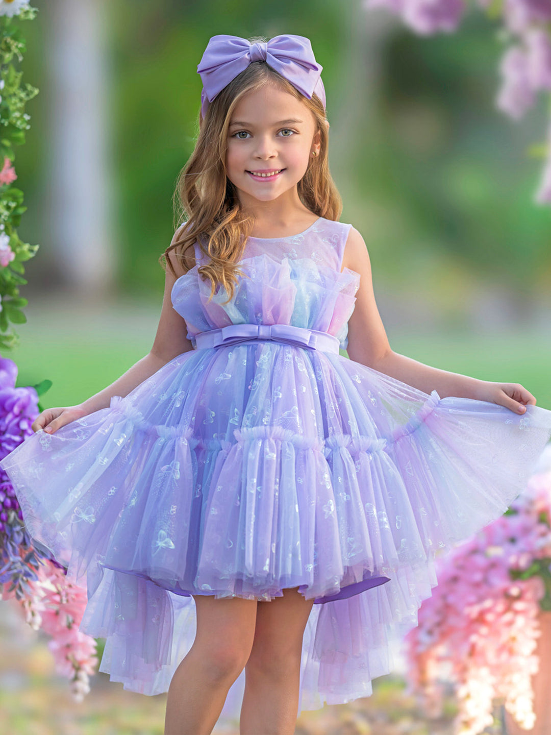 Mia Belle Girls Belted Tutu Dress | Girls Spring Formal Dresses