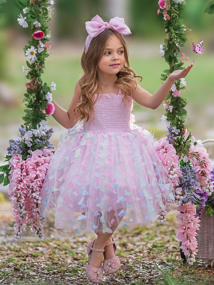 Girls Summer Dresses | Butterfly Wing Smocked Dress | Mia Belle Girls