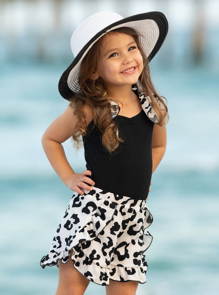 Mia Belle Girls Leopard Print Top and Short Set | Girls Spring Outfits