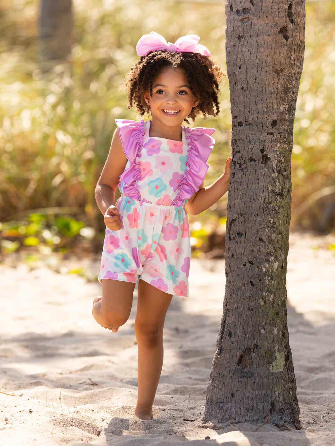 Bright Blossom Ruffle Floral Romper