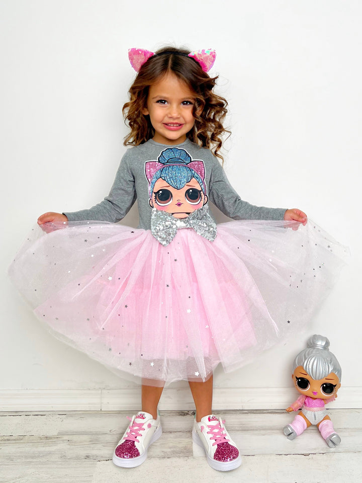 L.O.L. SURPRISE! x Mia Belle Girls Kitty Queen Tutu Dress