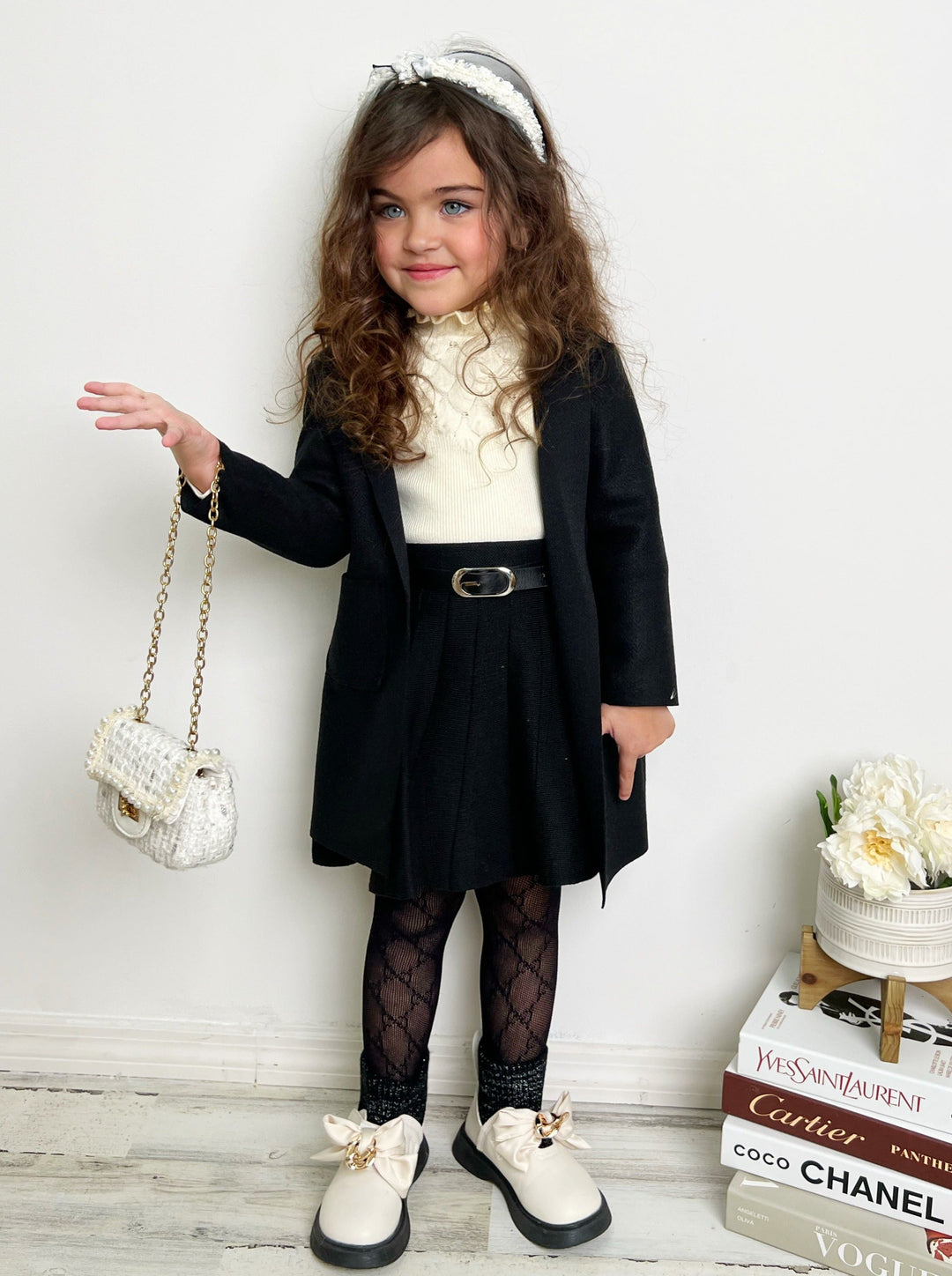 Mia Belle Girls Black Blazer | Little Girls Clothing Boutique