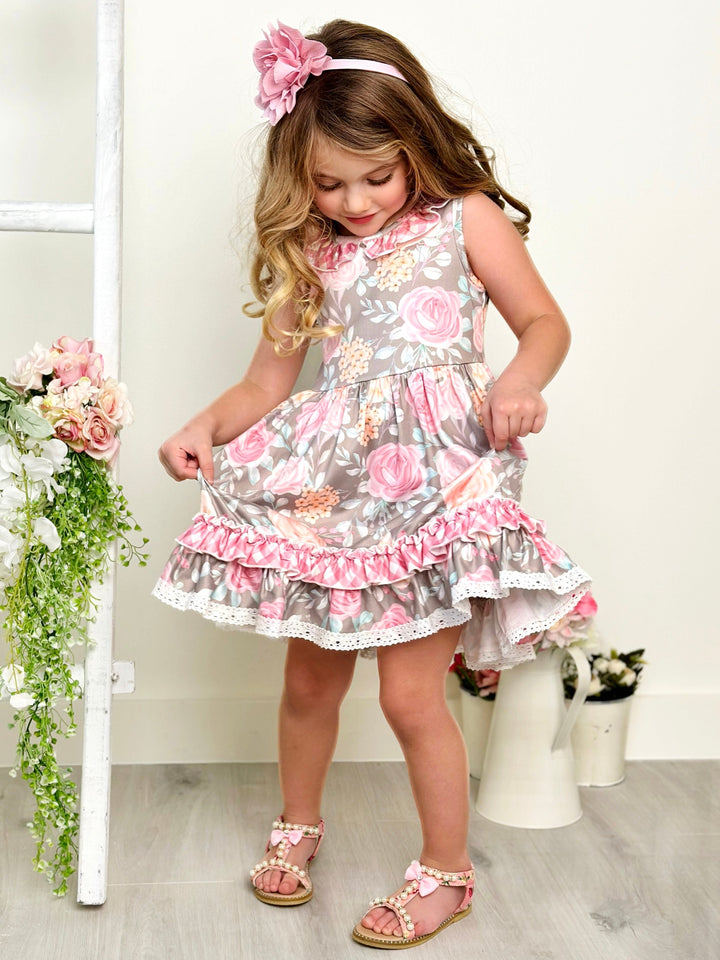 Mia Belle Girls | Floral Ruffle Dress | Girls Spring Dresses