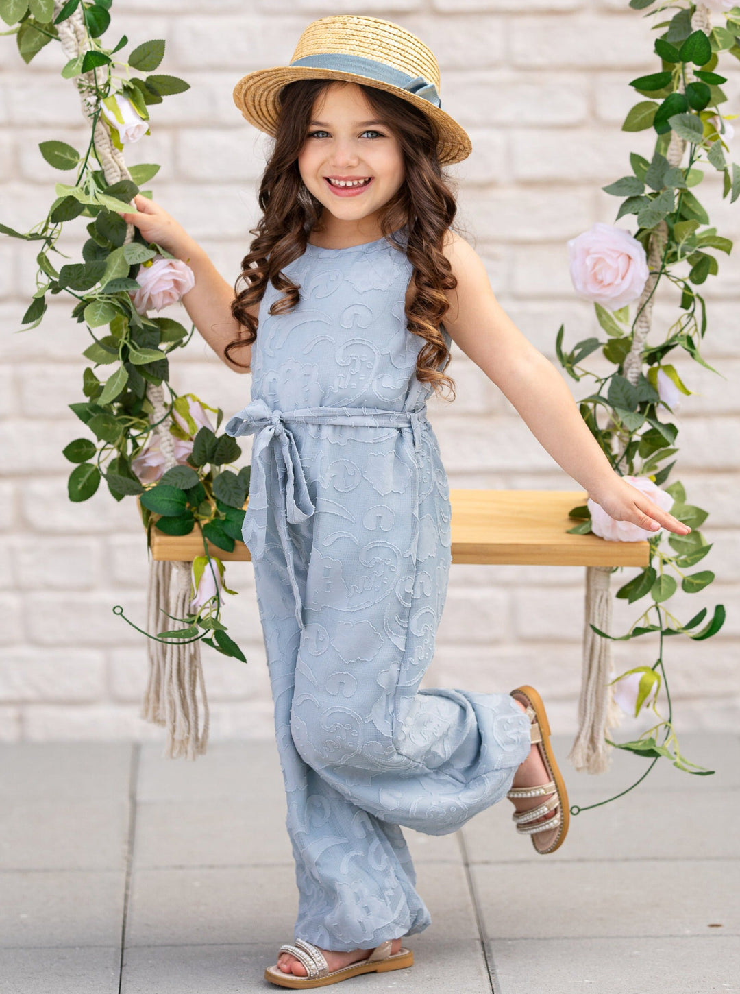 Toddler Spring Clothes | Girls Sleeveless Paisley Drawstring Jumpsuit