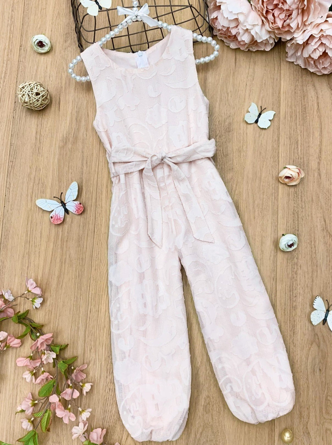 Toddler Spring Clothes | Girls Sleeveless Paisley Drawstring Jumpsuit