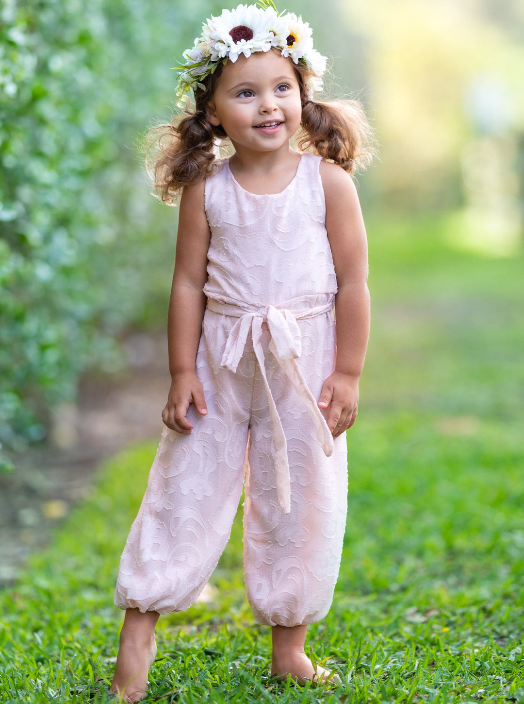 Toddler Spring Clothes | Girls Sleeveless Paisley Drawstring Jumpsuit