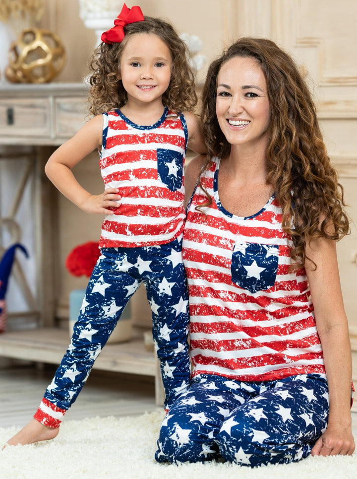 Mommy & Me Outfits | 4th Of July Sets | American Flag Loungewear Sets