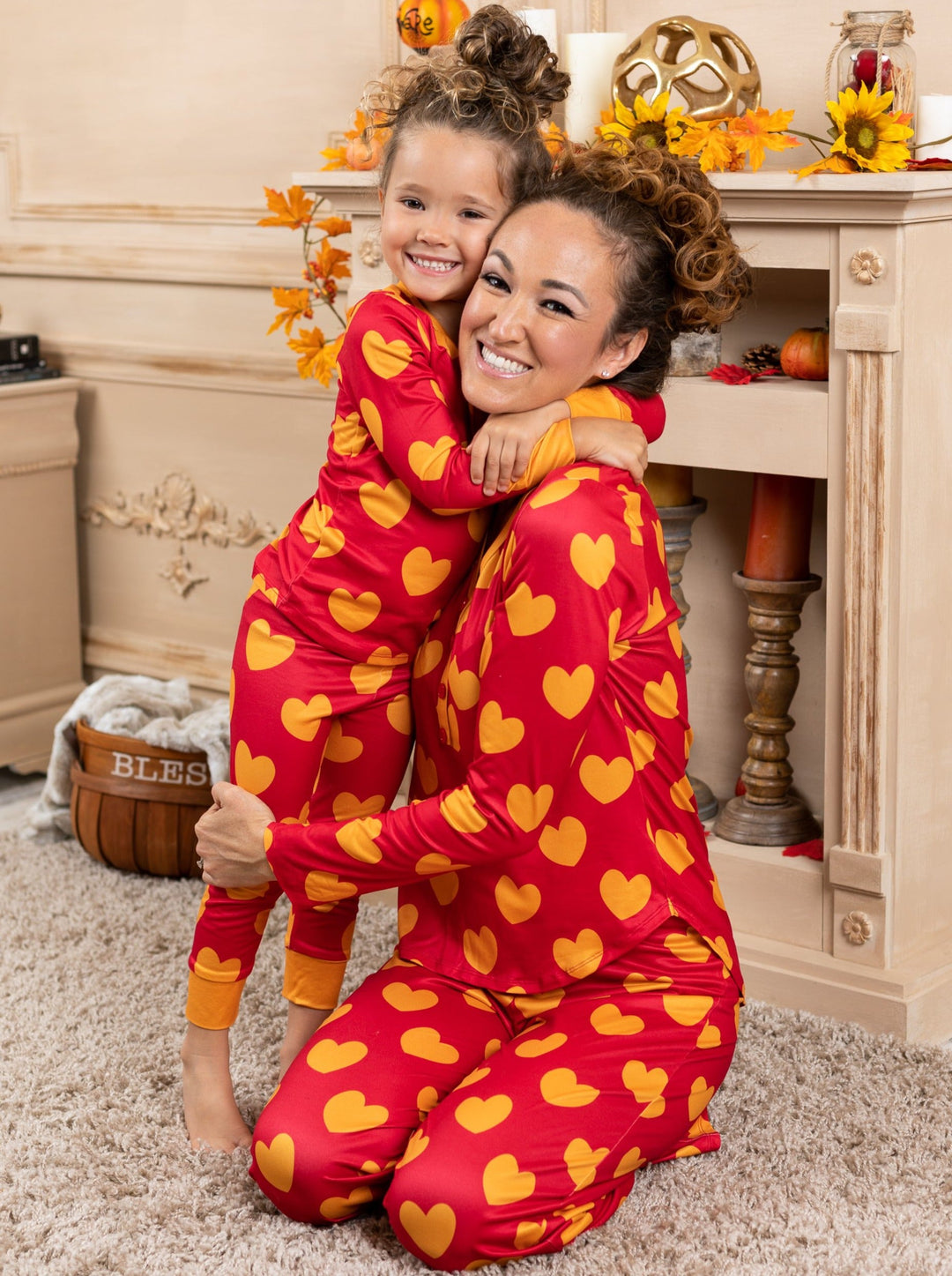 Mommy and Me Matching Pajamas | Heart Print Pattern Pajama Set