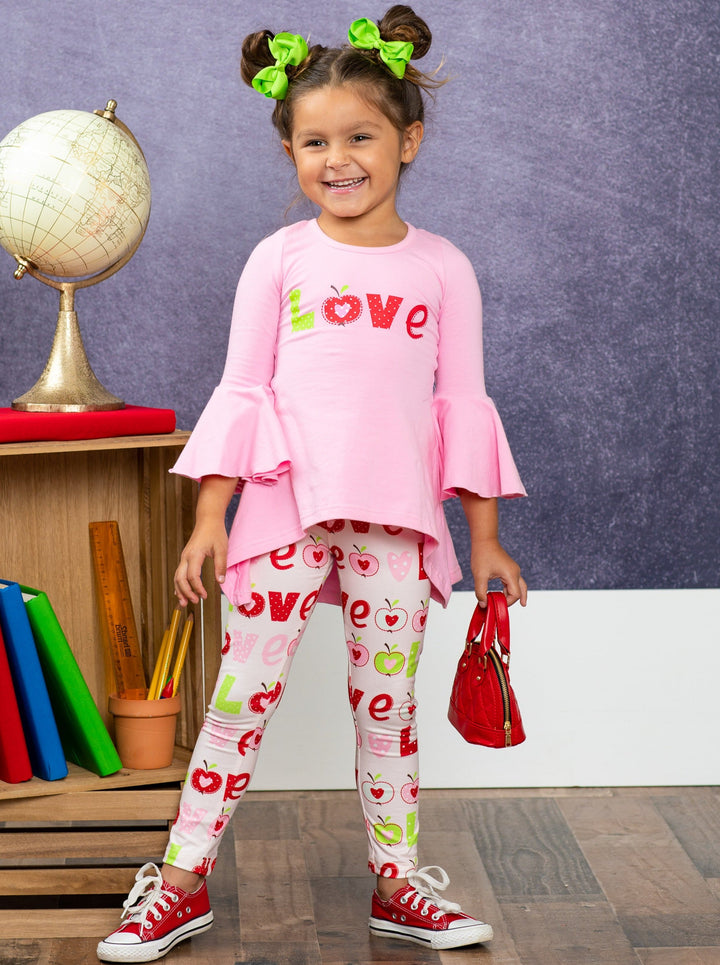 First Day of School | Love Hi-Lo Tunic & Legging Set | Mia Belle Girls