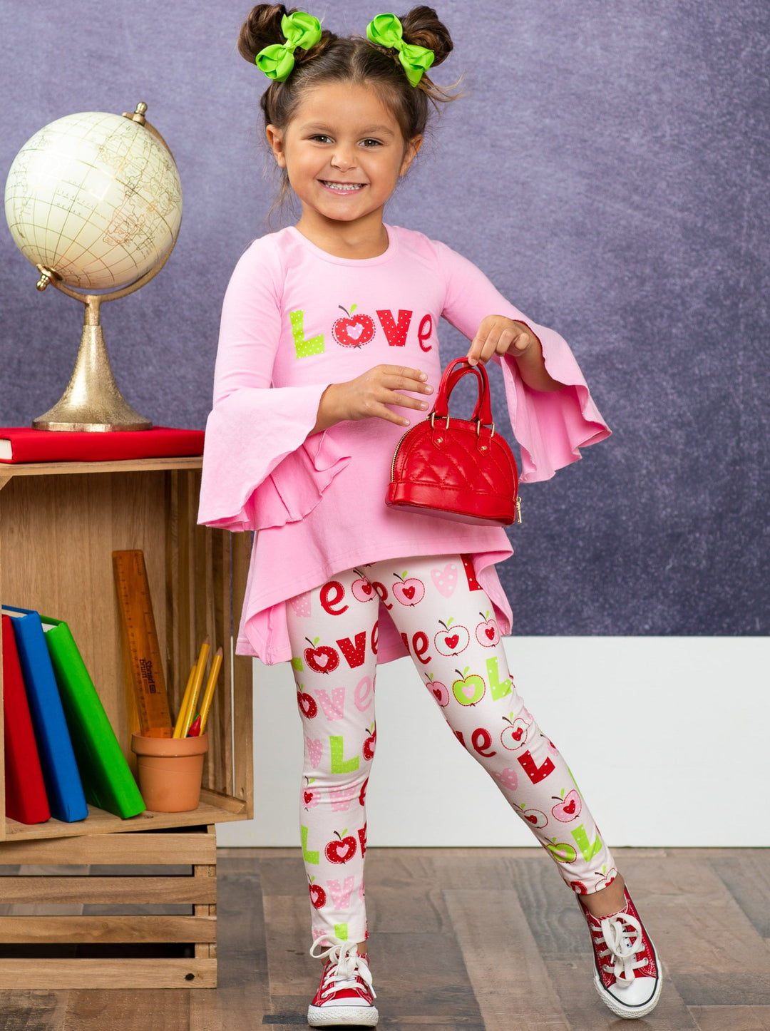 First Day of School | Love Hi-Lo Tunic & Legging Set | Mia Belle Girls