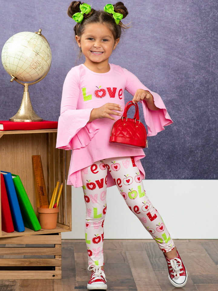 First Day of School | Love Hi-Lo Tunic & Legging Set | Mia Belle Girls