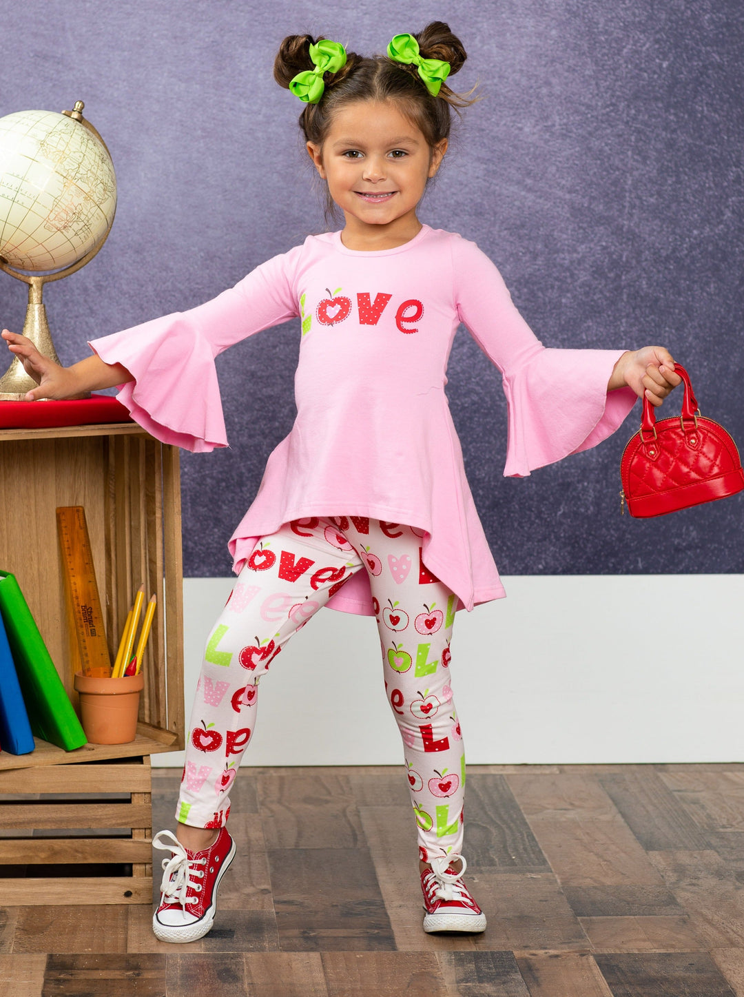 First Day of School | Love Hi-Lo Tunic & Legging Set | Mia Belle Girls