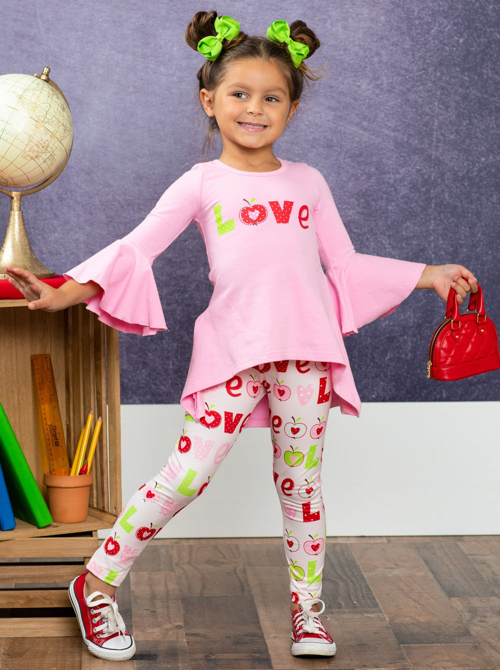 First Day of School | Love Hi-Lo Tunic & Legging Set | Mia Belle Girls