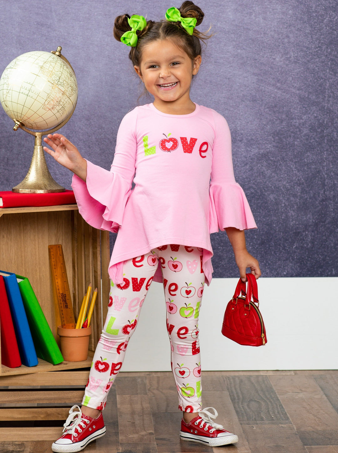 First Day of School | Love Hi-Lo Tunic & Legging Set | Mia Belle Girls