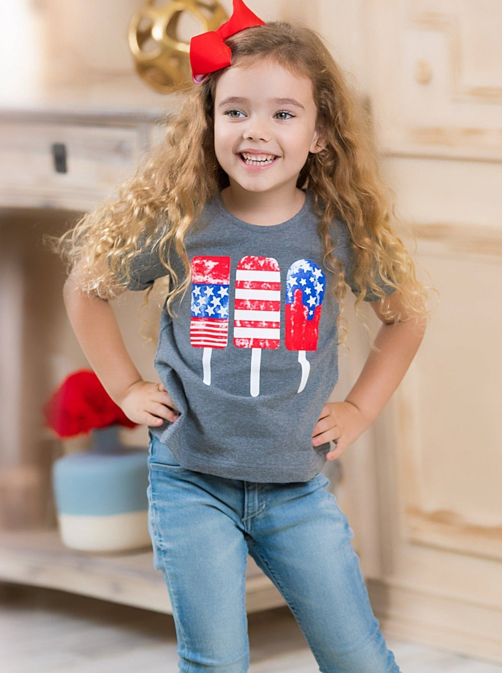 Mommy And Me US Flag Popsicle Top | Mia Belle Girls 4th Of July Tops