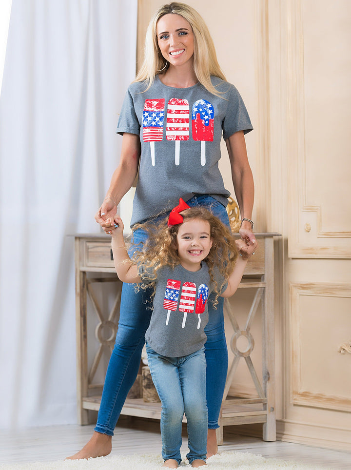 Mommy And Me US Flag Popsicle Top | Mia Belle Girls 4th Of July Tops