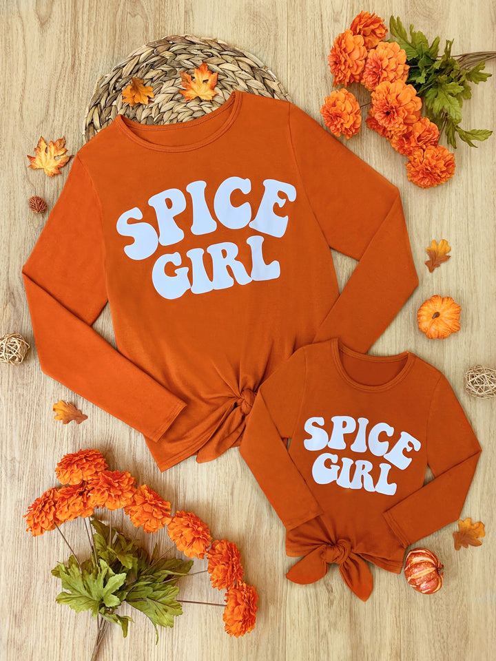 Mommy & Me Matching Spice Girl Knot Hem Top - Mia Belle Girls