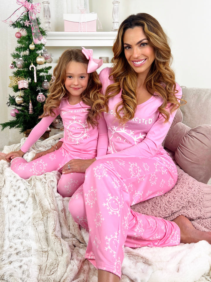 SmileyWorld „Mommy &amp; Me“ Pyjama-Set „Snowdays“ in Rosa