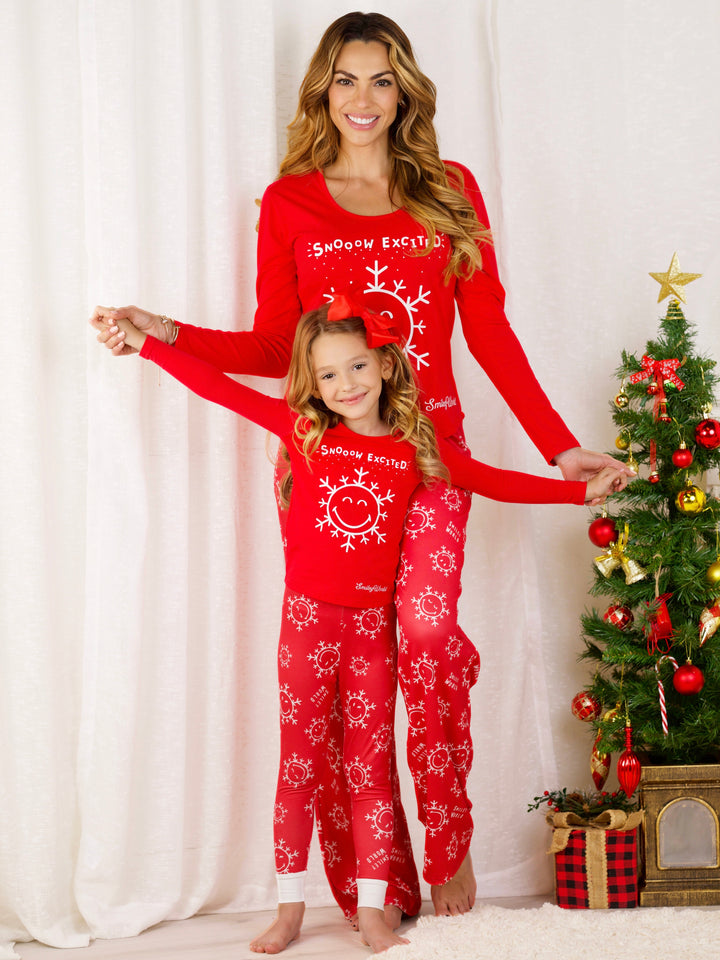 SmileyWorld „Mommy &amp; Me“ Pyjama-Set „Snowdays“ in Rot