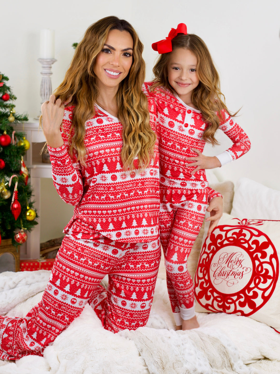 SmileyWorld – Pyjama-Set „Mommy &amp; Me“ mit Weihnachtstraditionen