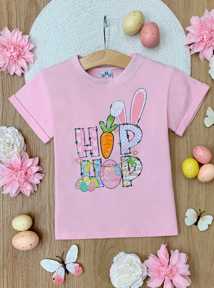 Mia Belle Girls Pink Hip Hop Easter T-Shirt | Easter Tops