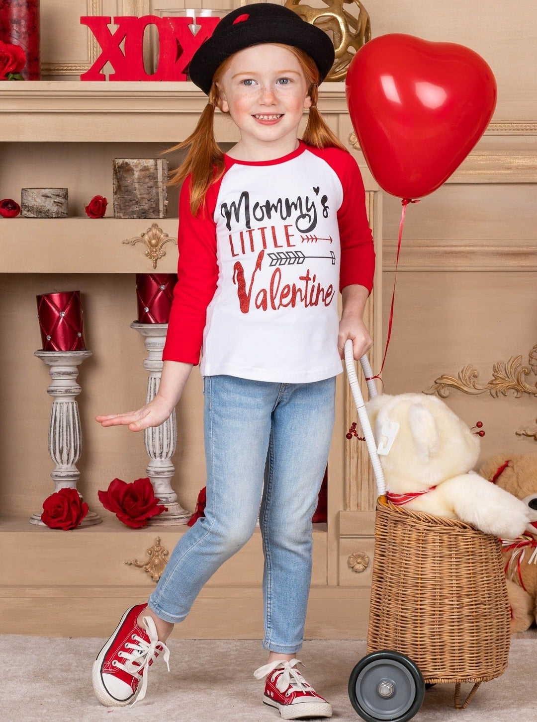 Kids Valentine's Tops | Mommy's Little Valentine Raglan Sleeve Top