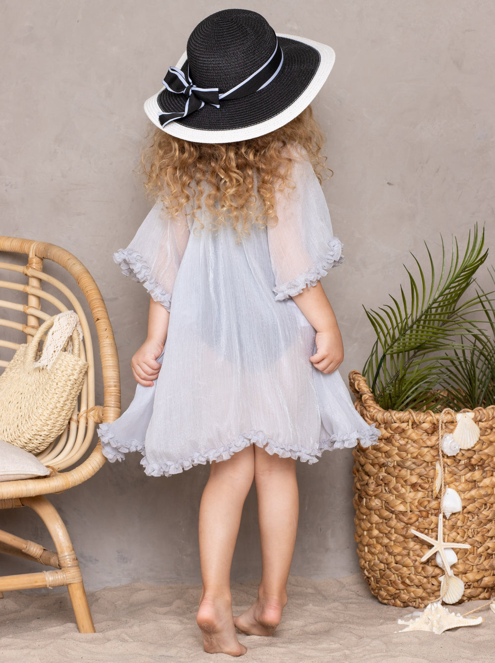 Kids Resort Wear | Little Girls Sheer Ruffle Hem Cover Up