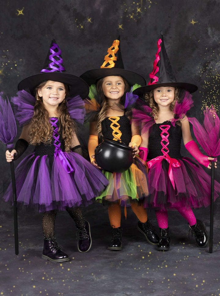 Girls Halloween Costume | Deluxe Witch Tutu Dresses - Mia Belle Girls