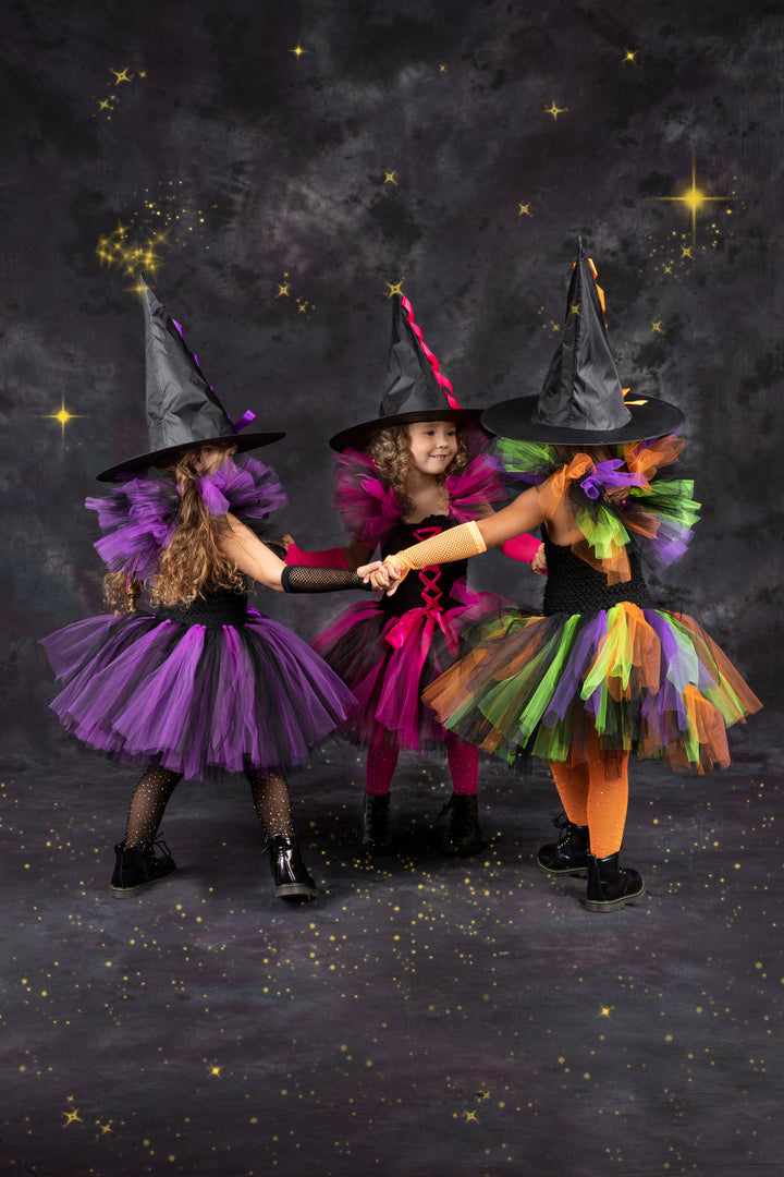 Girls Halloween Costume | Deluxe Witch Tutu Dresses - Mia Belle Girls