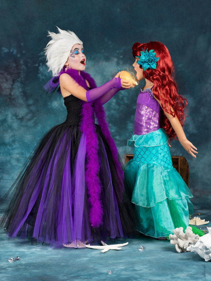 Girls Halloween Costumes | Ursula Inspired Dress | Mia Belle Girls