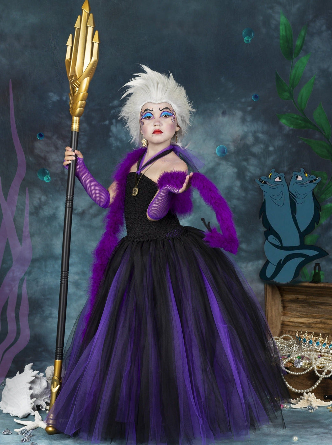 Girls Halloween Costumes | Ursula Inspired Dress | Mia Belle Girls