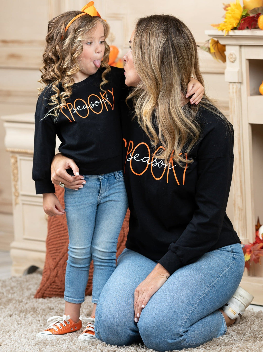 Mommy & Me Halloween Spooky Season Pullover Tops - Mia Belle Girls