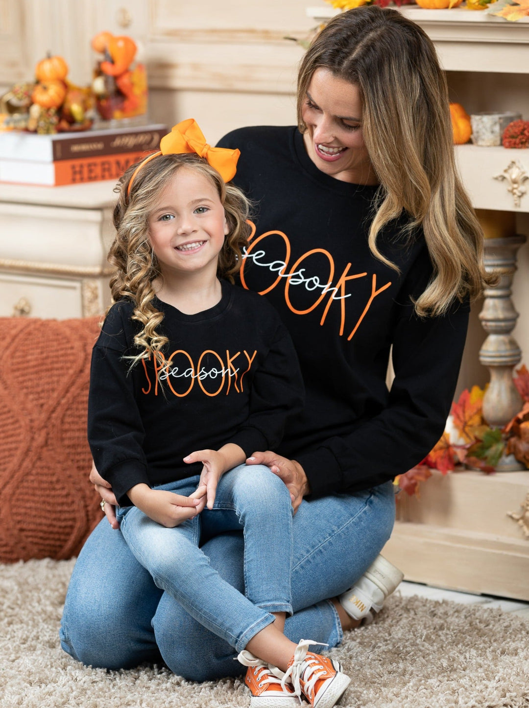 Mommy & Me Halloween Spooky Season Pullover Tops - Mia Belle Girls