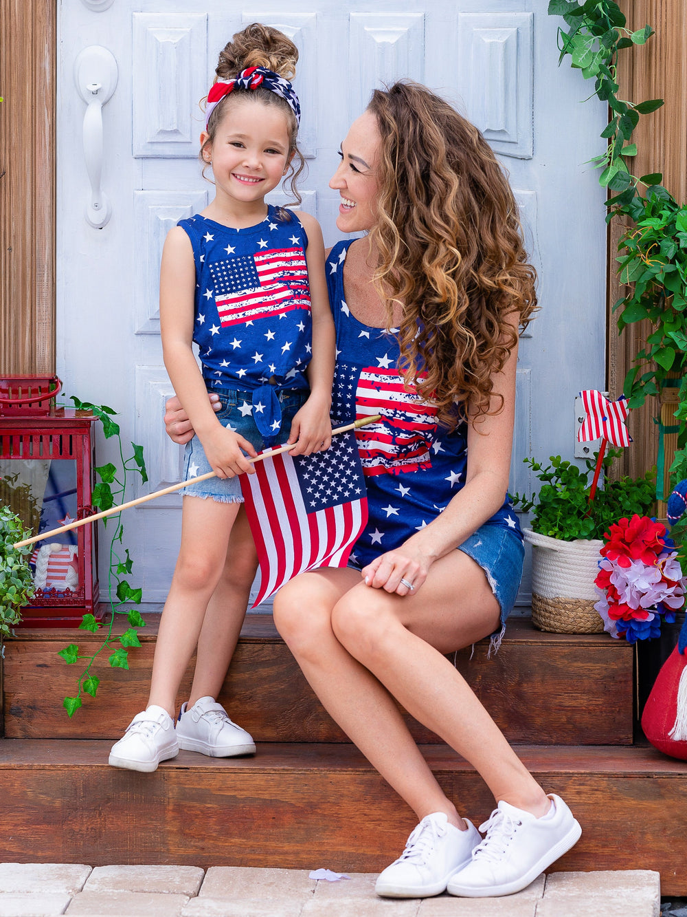 Mommy And Me US Flag Tank Top | Mia Belle Girls 4th of July Tops