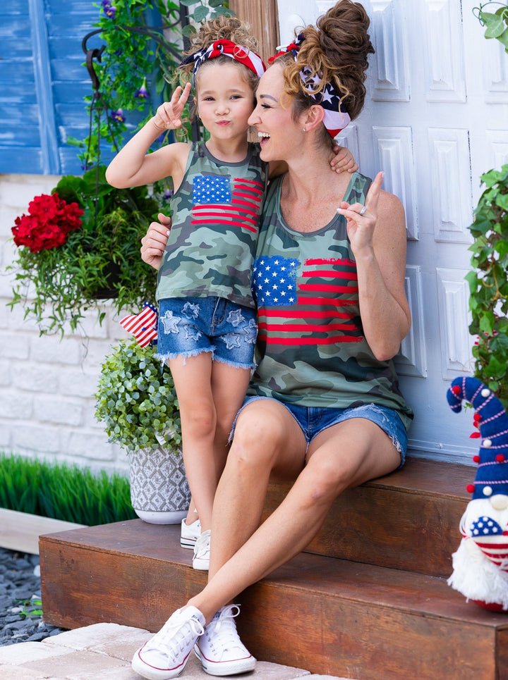 Mommy & Me Tops | 4th of July Camouflage Tank Top - Mia Belle Girls