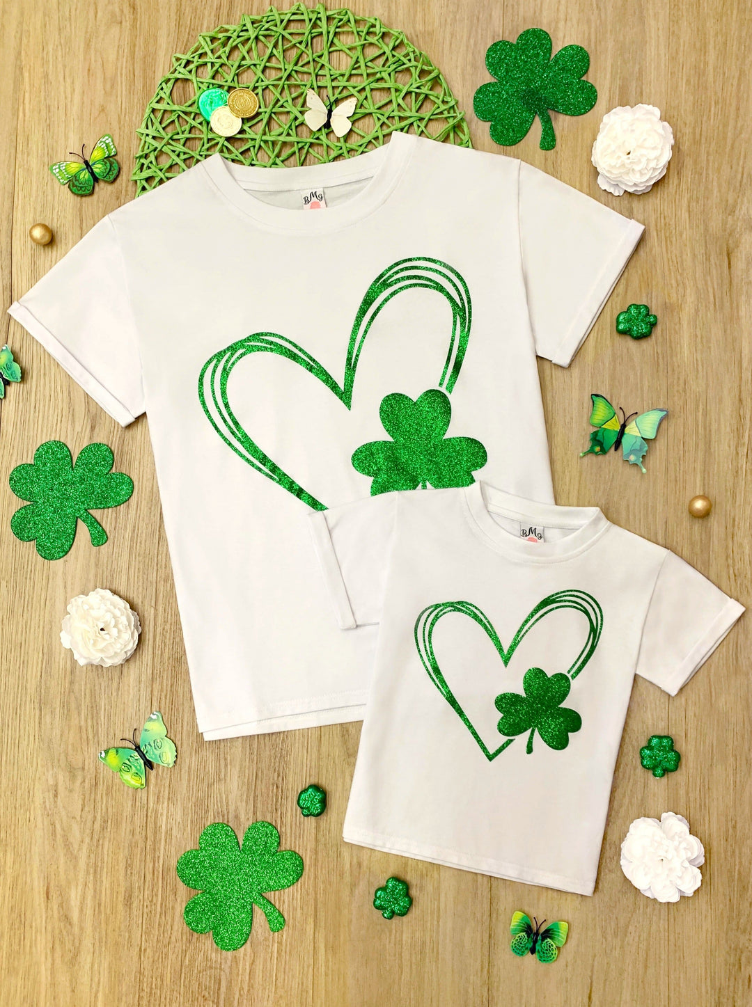 Mia Belle Girls St. Paddy's Day Heart Top | Mommy And Me